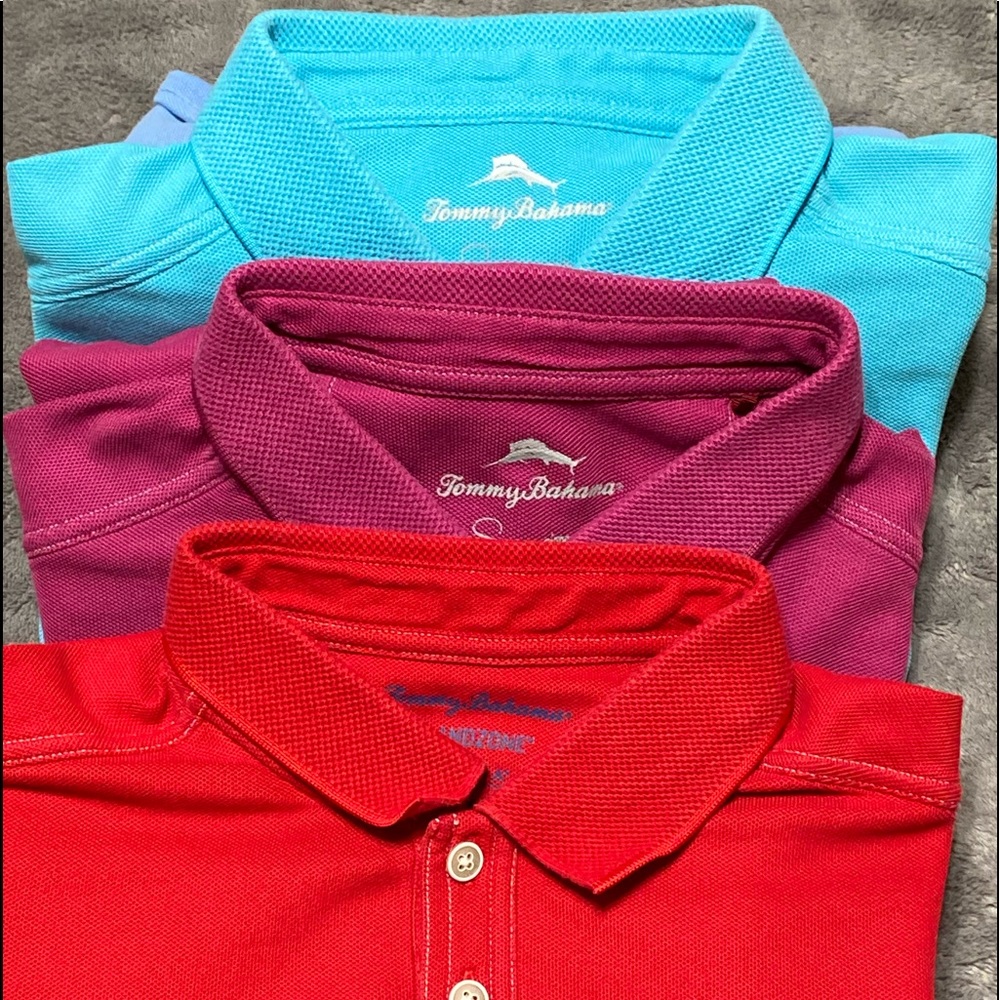 Tommy Bahama 3 polo style short sleeve Colors Sz M